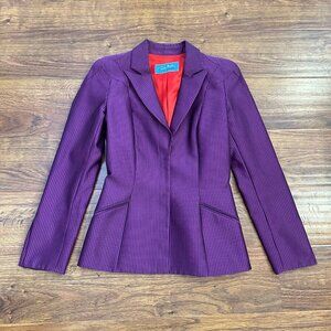 Vintage 90s thierry Mugler couture striped wool silk structured blazer